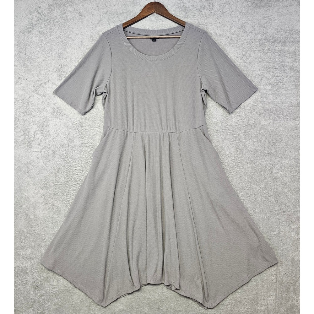 Torrid Midi Super Soft Rib Hanky Hem Dress Womens 2 Plus 2X Short Sleeve Pockets